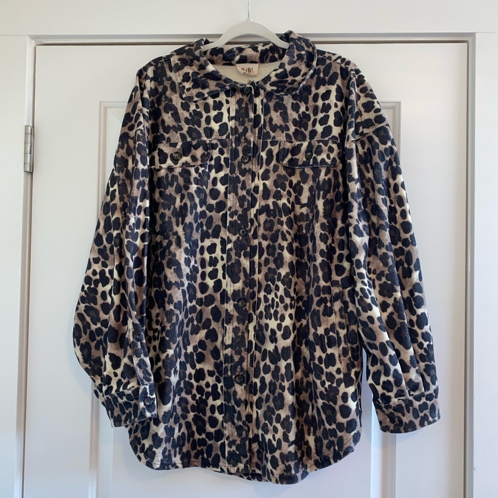 BiBi Black and Brown Oversized Long Sleeve Utility Jacket​